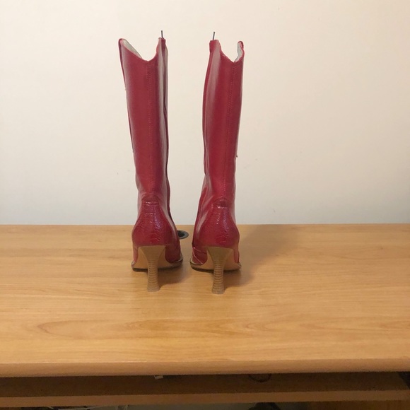 Authentic Los Altos Ostrich Leg Boots, Red Sz 8.5 - Picture 5 of 8